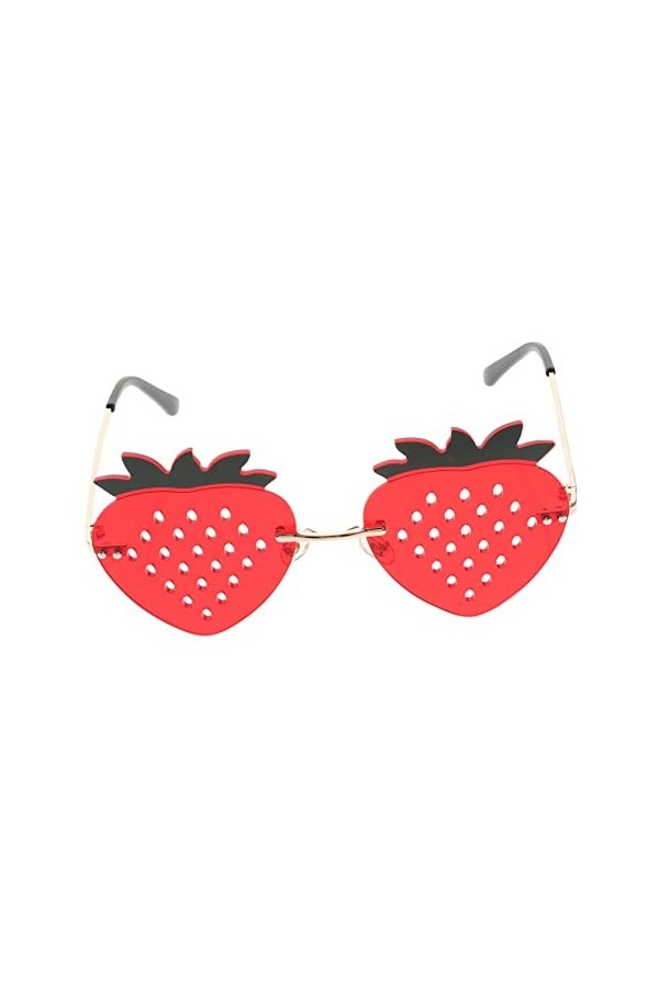 SOIMISS 1 Paire Verres à La Fraise Lunettes Sans Monture Lunettes De Soleil De Fête Dhalloween Lunettes De Soleil De Mode Pou
