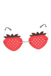 SOIMISS 1 Paire Verres à La Fraise Lunettes Sans Monture Lunettes De Soleil De Fête Dhalloween Lunettes De Soleil De Mode Pou