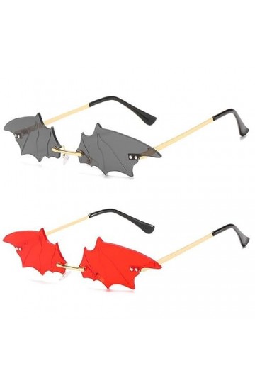 Bohue Lot de 2 paires de lunettes de soleil chauve-souris pour homme et femme, lunettes de soleil sans monture pour écran sol
