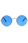 Lunettes soleil rondes bleues dorees Fashion Odala - Taille: Taille unique - Couleur: Bleu - Mixte