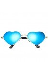 Lolita Lunettes de soleil en forme de cœur pour femme Style rétro hippie vintage Ibiza Festival Love Bleu roi