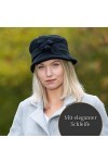 NF NITZSCHE fashion - Bonnet polaire noir pour femme - Bonnet chaud en polaire - Chapeau dhiver - Taille unique - Chapeau so