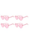 jojofuny Lot de 4 verres en forme de cœur sans monture - Sans monture - Transparent - Couleur bonbon - Sans cadre - Pour fave