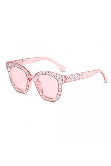 Alviller Lunettes de soleil surdimensionnées en strass pour femme, lunettes carrées tendance à monture épaisse avec diamants 