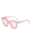 Alviller Lunettes de soleil surdimensionnées en strass pour femme, lunettes carrées tendance à monture épaisse avec diamants 