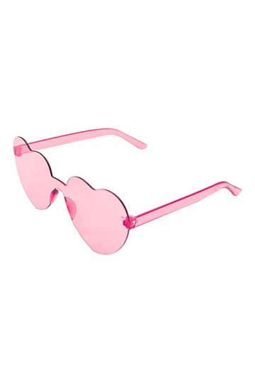 Y3WKMJ Lunettes de soleil surdimensionnées sans monture en forme de cœur pour femme, lunettes de soleil colorées sans monture
