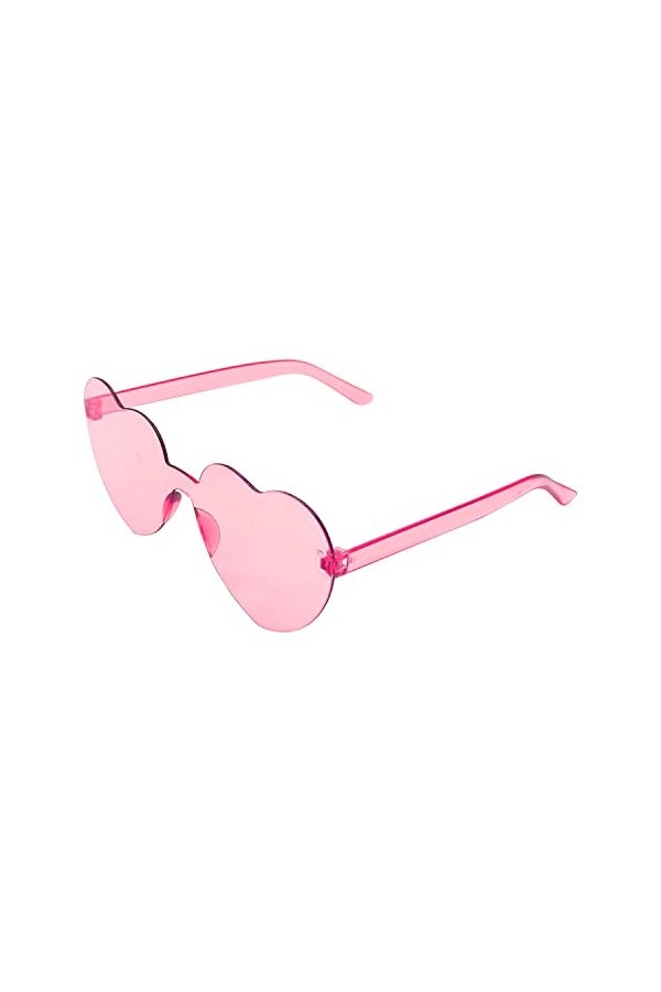 Y3WKMJ Lunettes de soleil surdimensionnées sans monture en forme de cœur pour femme, lunettes de soleil colorées sans monture