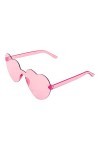 Y3WKMJ Lunettes de soleil surdimensionnées sans monture en forme de cœur pour femme, lunettes de soleil colorées sans monture