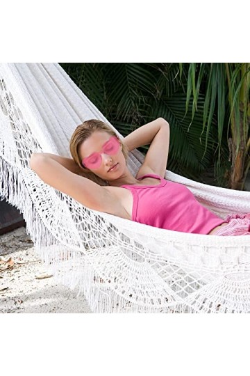 Y3WKMJ Lunettes de soleil surdimensionnées sans monture en forme de cœur pour femme, lunettes de soleil colorées sans monture