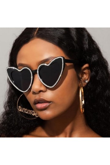 Mumuve Lunettes de soleil à cadre en forme de cœur pour adultes - Pour les carnavals - Prendre des photos - Lunettes de solei