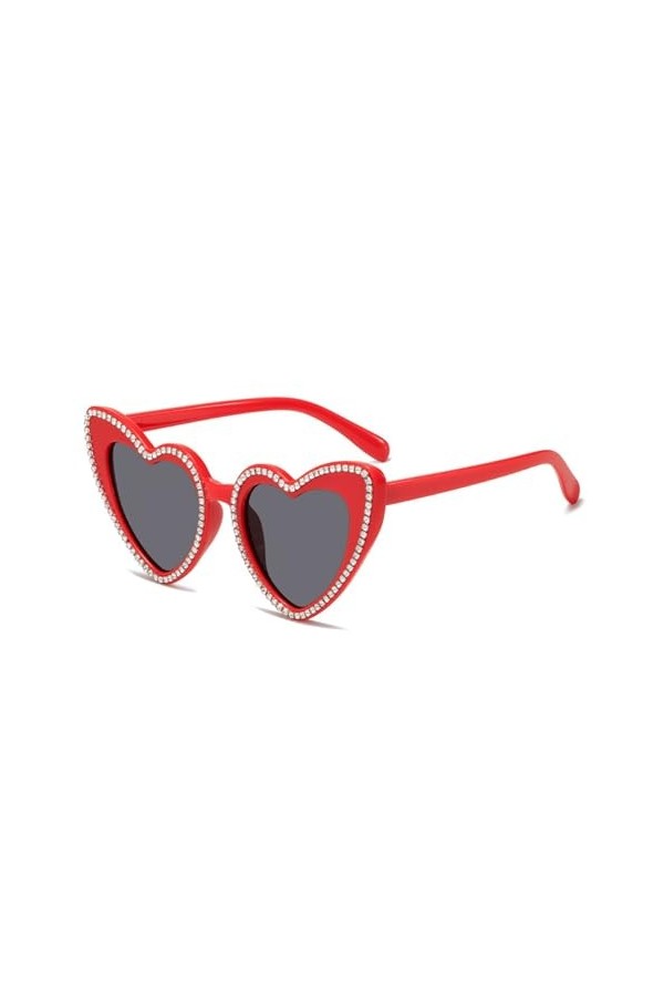 Mumuve Lunettes de soleil à cadre en forme de cœur pour adultes - Pour les carnavals - Prendre des photos - Lunettes de solei