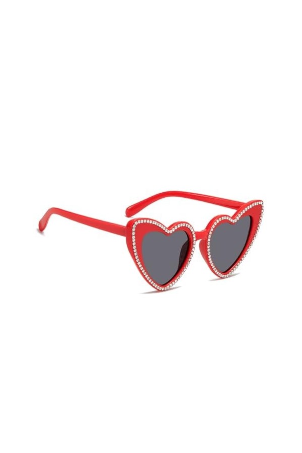 Mumuve Lunettes de soleil à cadre en forme de cœur pour adultes - Pour les carnavals - Prendre des photos - Lunettes de solei