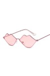 HWRHWR Petites Lèvres Rouges Lunettes De Soleil Femme Lunettes De Soleil Femme Alliage Miroir Rue