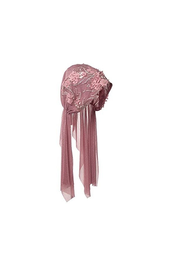 COSDREAMER Bonnet turban en dentelle pour femme rose rose Rose