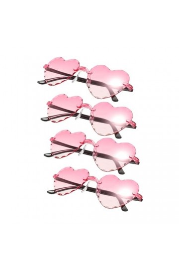 SHERCHPRY 4 Pièces Lunettes Sans Monture Lunettes Coeur Transparentes Lunettes De Soleil à La Mode Lunettes Coeur Sans Montur