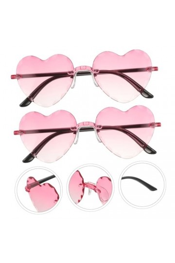 SHERCHPRY 4 Pièces Lunettes Sans Monture Lunettes Coeur Transparentes Lunettes De Soleil à La Mode Lunettes Coeur Sans Montur