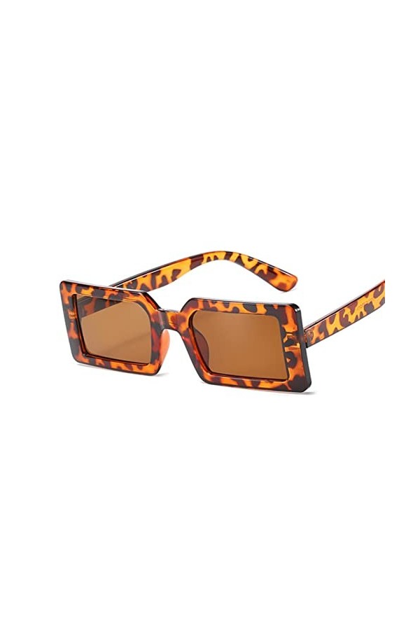 hdsrf Petites Lunettes de Soleil rectangulaires pour Femmes Lunettes de Soleil rétro carrées Vintage Dames lentilles décorati