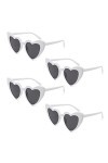 TSHAOUN 4 Pièces Lunette de Soleil Coeur Femme, Lunettes de Soleil Homme, Lunette Coeur Vintage, Lunettes de Fête Rétro, Lune