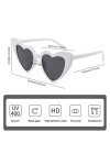 TSHAOUN 4 Pièces Lunette de Soleil Coeur Femme, Lunettes de Soleil Homme, Lunette Coeur Vintage, Lunettes de Fête Rétro, Lune