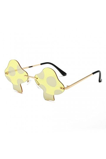 JBINNGROUSE Lunettes de soleil style champignon sans monture personnalité mode boule lunettes de soleil concave modelage lune
