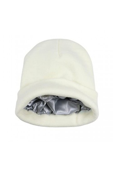 YESCAP Bonnets en Tricot doublés de Satin de Soie dhiver pour Femmes Bonnet Chaud Bonnet Chaud