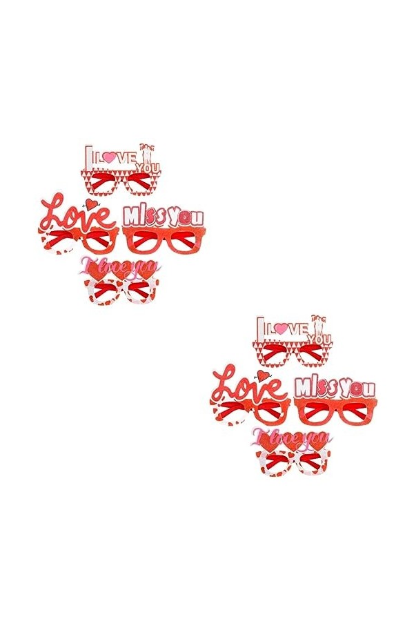 Toyvian 8 Pcs Amour Lunettes Femmes Lunettes Cadres Lunettes Cadres Pour Femmes Fille Lunettes De Soleil Valentines Lunettes