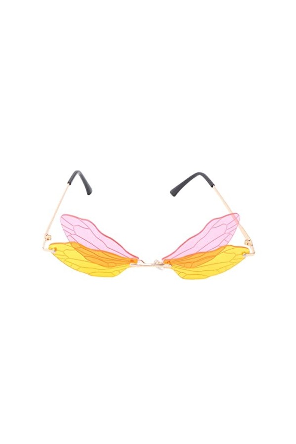 NAMOARLY 1 PC Lunettes De Soleil Lunettes Décoratives Lunettes Sans Monture Lunettes De Fête DÉté Libellule Mode Lunettes Po