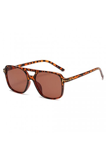 HWRHWR Lunettes de Soleil carrées Bleues Vintage Femme Lunettes de Soleil Femme Grand Cadre