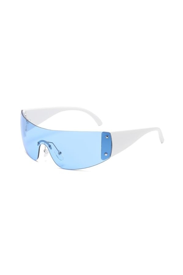 Lunettes De Soleil Punk Une Pièce Pour Femmes Et Hommes, Sans Bords, Uv400, Surdimensionnées, à La Mode, Nuances De Sol Oculo