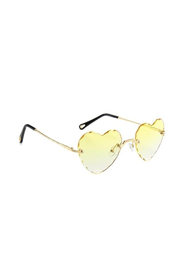 NURCIX Lunettes De Soleil En Forme De Coeur Femmes Lunettes De Soleil Sans Monture Coeur Lunettes De Soleil Coeur Lunettes Lu