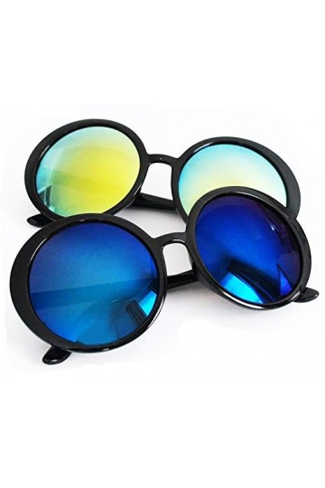 Lunettes de soleil femme rondes, rétro, avec verres foncés et réfléchissants. 8872 
