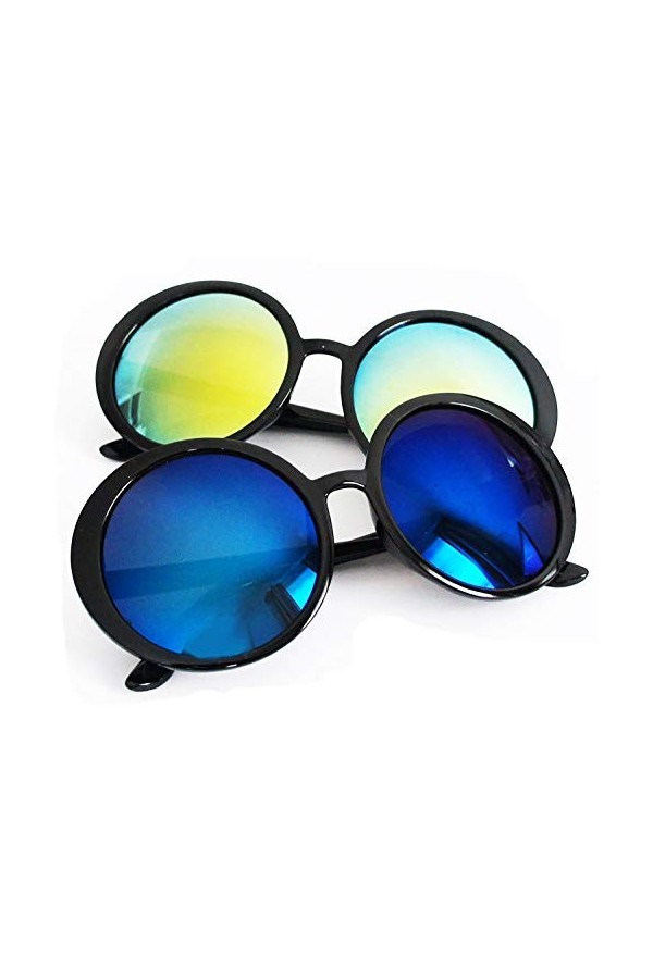 Lunettes de soleil femme rondes, rétro, avec verres foncés et réfléchissants. 8872 
