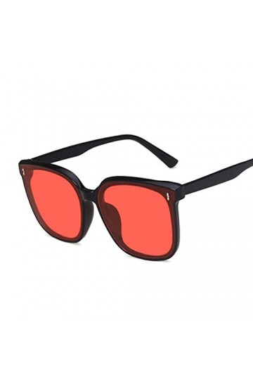 HWRHWR Lunettes de Soleil rétro surdimensionnées Femmes Lunettes de Soleil carrées Noires Femme Vintage Miroir Lentes