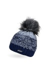 Neverless® Femme Bonnet Tricot Doublé Polaire Fourrure Pompon Fourrure Artificielle Bonnet Hiver Pompon Bonnet Bonnet à Pompo
