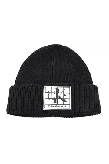 Calvin Klein Bonnet Beanie à Logo patché Femme