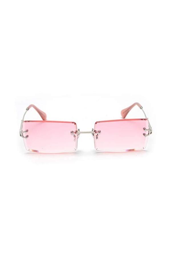 kachawoo Lunettes de soleil sans cadre pour femme - Carrées sans bordure - Lunettes de soleil rectangulaires pour filles, Vio