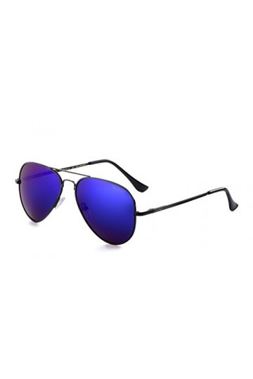 Miuno® 4025 Lunettes de soleil pour homme et femme avec étui et chiffon à lunettes Unisexe Charnière à ressort Monture métall