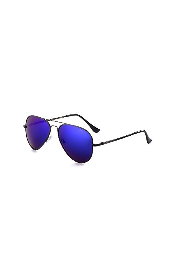 Miuno® 4025 Lunettes de soleil pour homme et femme avec étui et chiffon à lunettes Unisexe Charnière à ressort Monture métall