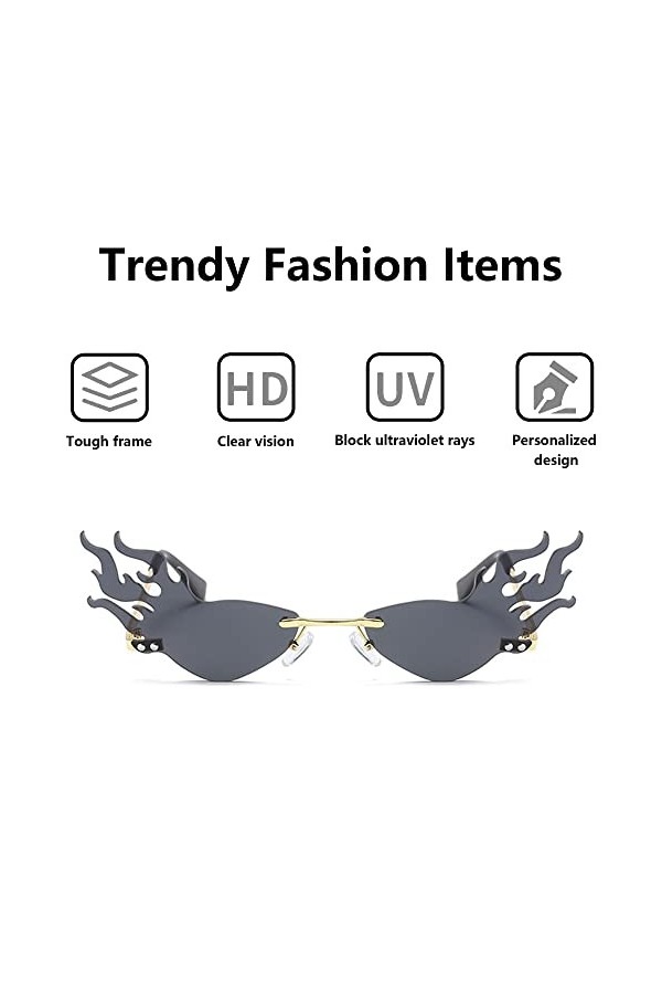 Hayaww Nouveauté Lunettes De Soleil, Party Cool Lunettes De Soleil Lunettes De Soleil IrréGulièRes Pour Femme Lunettes De Sol