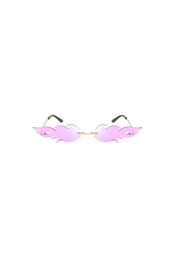 TOYANDONA 1Pc Lunettes de Soleil de Mode Flamme Lunettes de Soleil sans Monture Vague pour Lunettes de Fête Unisexe-Adulte V