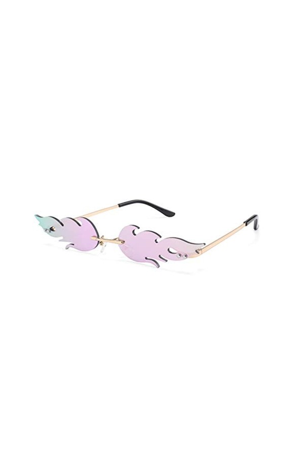 TOYANDONA 1Pc Lunettes de Soleil de Mode Flamme Lunettes de Soleil sans Monture Vague pour Lunettes de Fête Unisexe-Adulte V
