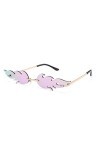 TOYANDONA 1Pc Lunettes de Soleil de Mode Flamme Lunettes de Soleil sans Monture Vague pour Lunettes de Fête Unisexe-Adulte V