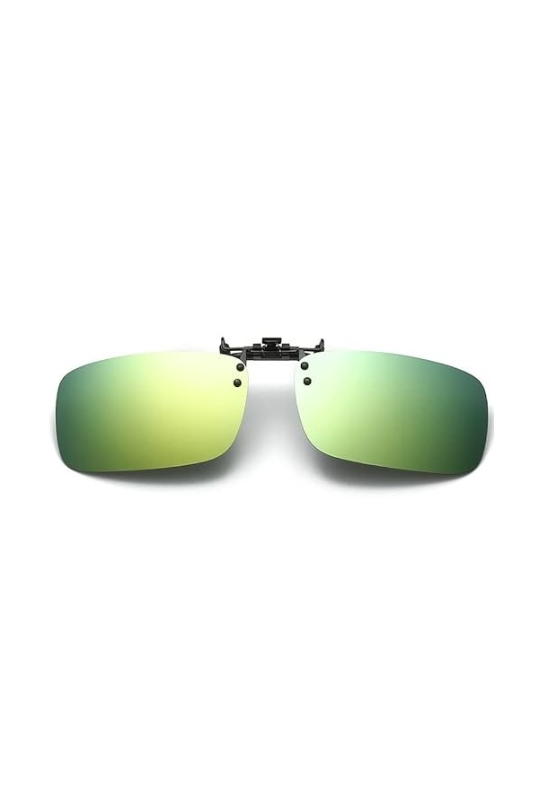 SagaSave Lunettes de soleil polarisées à clipser, lunettes de soleil UV400 rabattables avec clip de verres polarisés, anti-éb