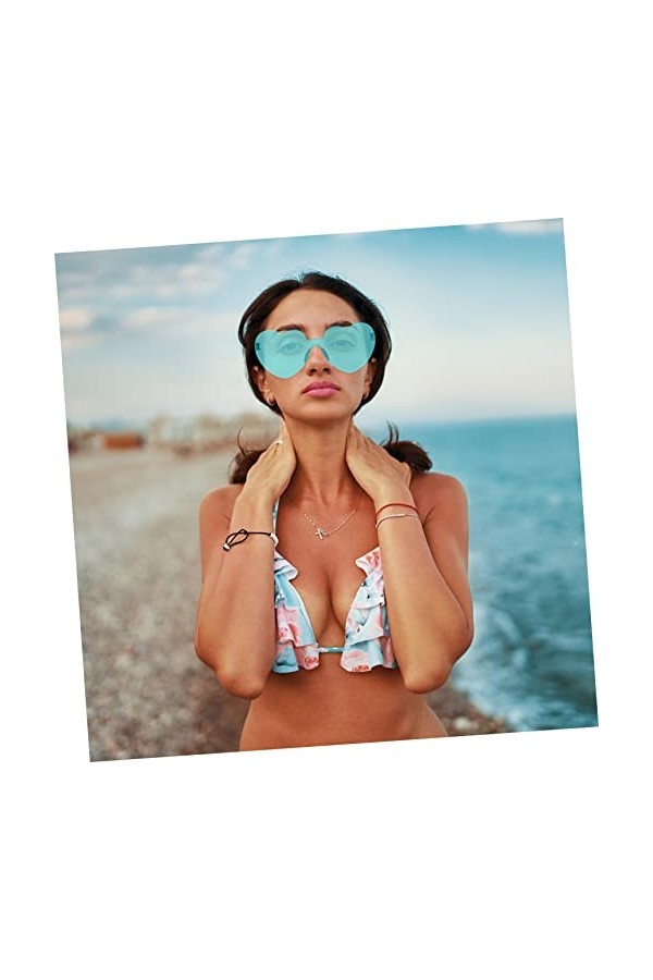 NOLITOY 6 Pcs Coeur Lunettes De Soleil Couleur Bonbon Lunettes De Soleil Néon Lunettes De Soleil Mode Lunettes Pour Femmes Cl