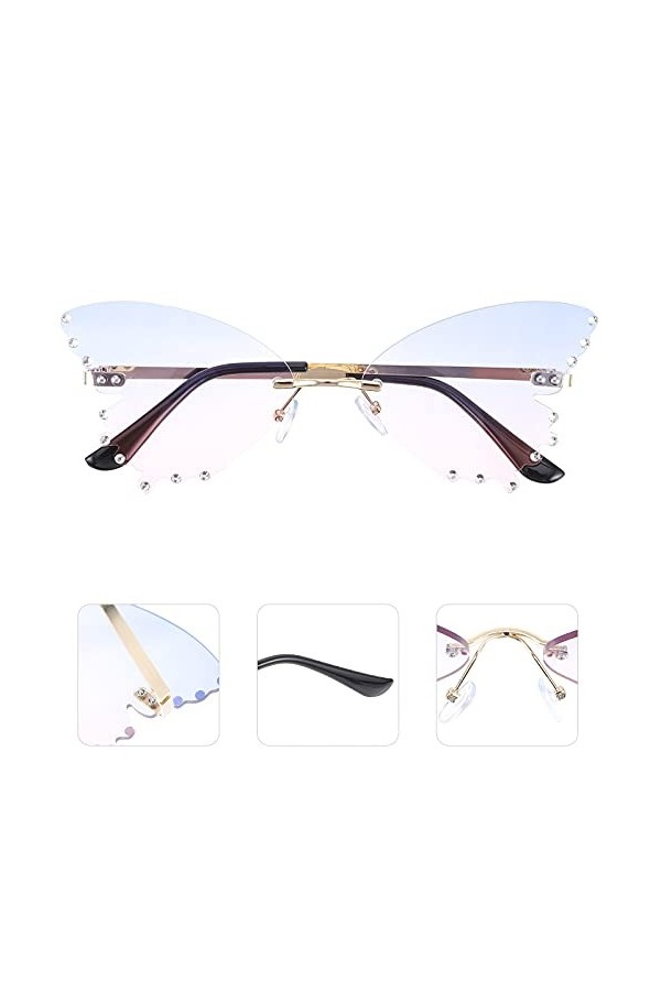 TOYANDONA 1 Paire Lunettes De Soleil Papillon Irrégulier Lunettes De Soleil Femme Tendance Lunettes De Soleil Vintage Pour Fe