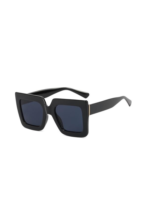 Lunettes De Soleil Carrées Vintage Pour Femmes Et Hommes, Nouvelle Mode, Grande Monture, Uv400, 2023 Color:Noir 