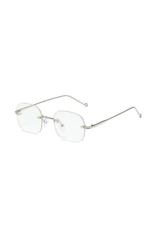 Rétro sans Monture Diamant Lunettes De Soleil Femmes Rectangle Steampunk Lunettes De Soleil Cristal Vintage Dégradé Océan Lun