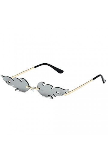 2023 Nouveau Luxe Oeil De Chat Lunettes De Soleil Femmes Vintage sans Monture Feu Flamme Lunettes De Soleil Tendance Miroir L
