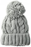 Amazon Essentials Womens Chunky Cable Beanie with Yarn Pom Chapeau, Gris Clair chiné, Taille Unique
