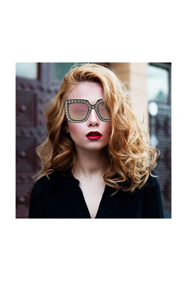 SOIMISS Lunettes Sans Monture Lunettes De Mode Pour Femmes Lunettes De Soleil Amusantes Lunettes De Discothèque Lunettes De S